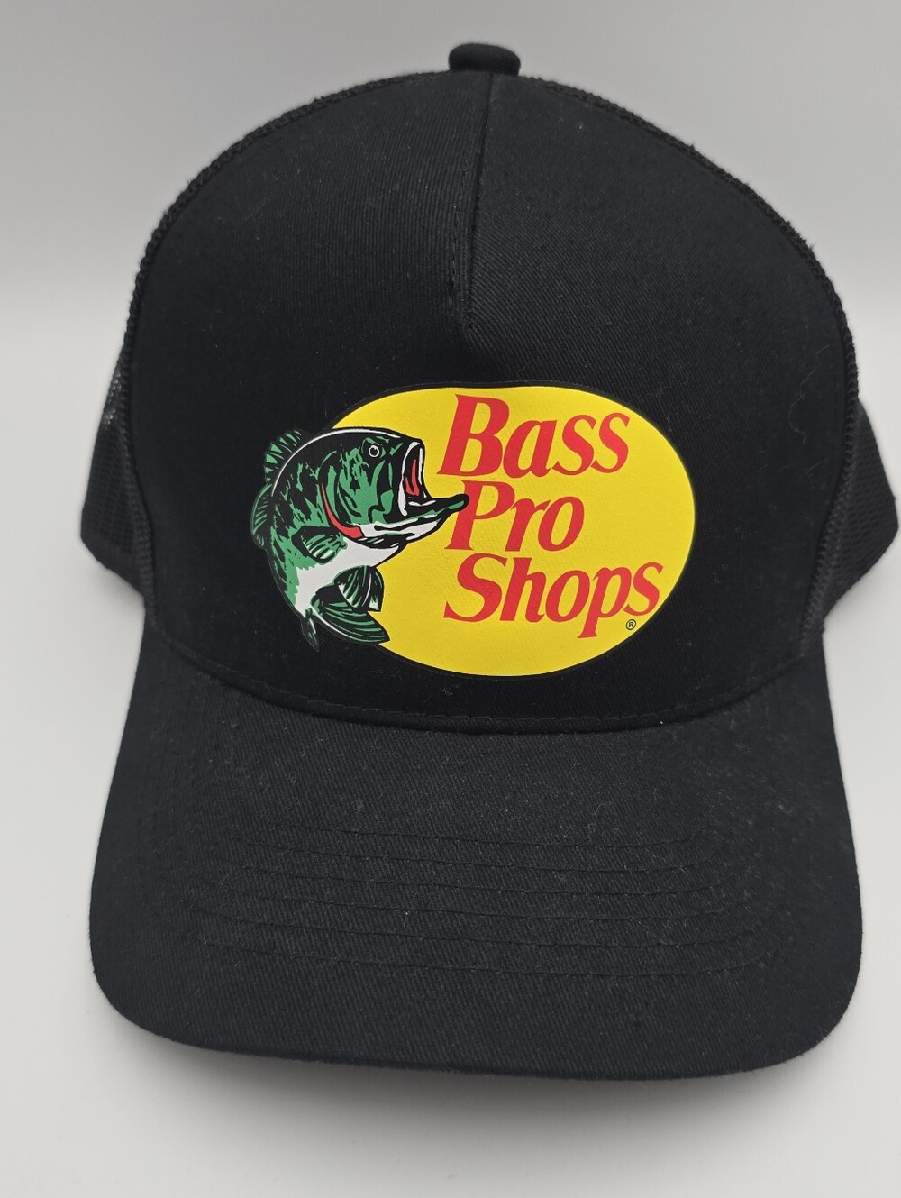 Bass Pro Shops Black Trucker Adjustable Snapback Hat - Picture 5 of 7